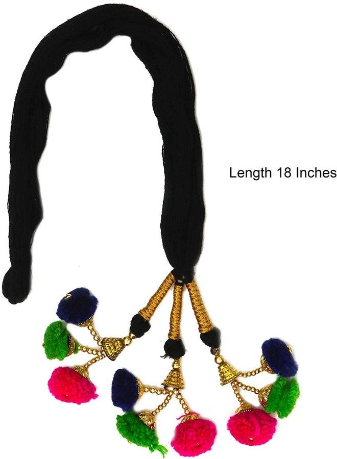 Rapidsflow® Hair Parandi For Kids/Hair Punjabi Paranda For Kids Girls Length 18inch (Multi-Color) Pack of 1Pc - Image 2
